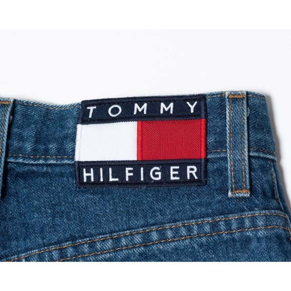 Vtg 90s Tommy Hilfiger Womens 25x30 Mid Rise Flare Jeans Big Flag Made in Canada - Picture 5 of 11